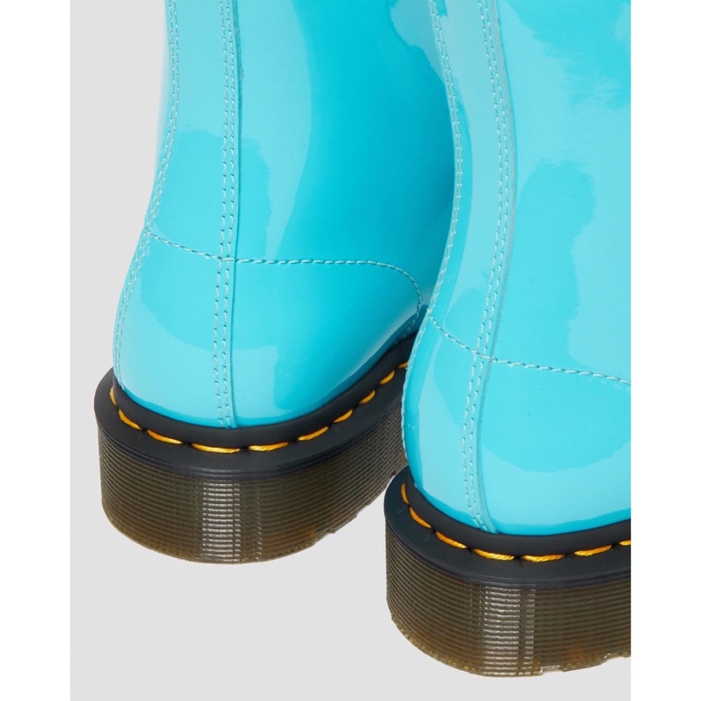Free People x Dr. Martens 1460 Pascal Patent Leather Boots Turquoise $140 - Picture 13 of 16